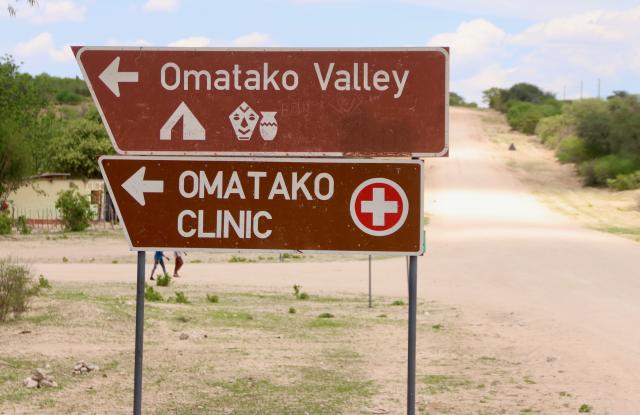 OMATAKO, 25 November 2024 - Omatako villange in the kindom of the !Kung Traditional Authority clinic sign pictured pictured on the road side in the main route to Tsumkwe. (Photo by: Hesron Kapanga) NAMPA