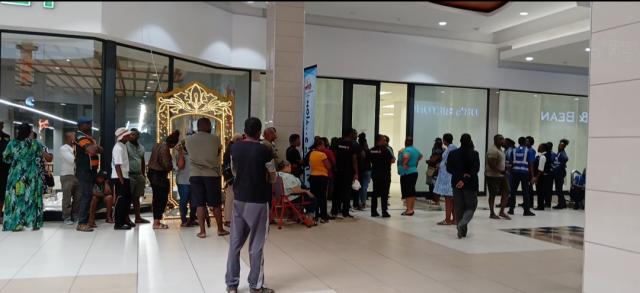 WINDHOEK, 27 November 2024- Queues of voters awaiting to cast their votes in Wernhil Shopping Centre polling station A.

(Photo: Melissa //Hoebes)