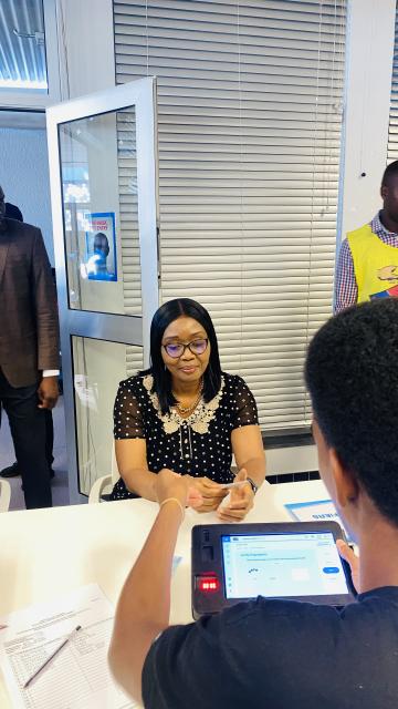 WINDHOEK, 27 November 2024 - Prime Minister Saara Kuugongelwa-Amadhila has her documents verified, which is the first step of the voting process. (Photo by: Ester Hakaala) NAMPA