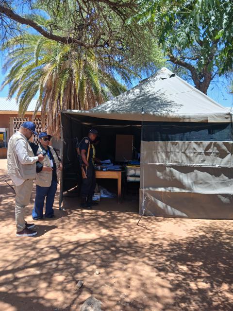 DORDABIS, 27 November 2024- The mobile polling station at the Dordabis police station. (Photo by: Melissa //Hoebes) NAMPA