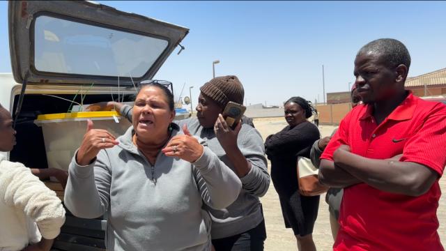 SWKOPMUND, 28 November 2024 - Disgruntled political party representatives confronted Electoral Commission of Namibia (ECN) officials at Swakopmund over their handling of sealed ballot boxes. (Photo by: Isabel Bento) NAMPA