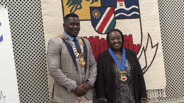 SWAKOPMUND, 29 November 2024 - Newly elected mayor and deputy mayor of Swakopmund Blasius Goraseb and Suama Kautondokwa. (Photo by: Isabel Bento) NAMPA