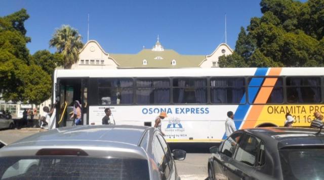 WINDHOEK,30 NOV (NAMPA) - Voters from the Omatako constituency getting off a bus at the TransNamib hall polling station in Windhoek. (Photo: Edward Tenete) NAMPA