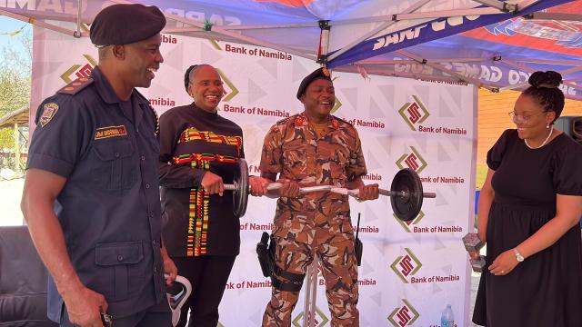 OSHAKATI, 02 December 2024 - The Bank of Namibia handed over gym equipment to Oshana NamPol on Monday. (Photo: Maria David)NAMPA 