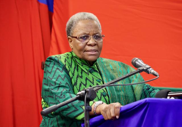 WINDHOEK, 05 December 2024 - President-elect Netumbo Nandi-Ndaitwah addresses the media and Swapo supporters at a media conference in Windhoek on Thursday. (Photo by: Linea Dishena) NAMPA