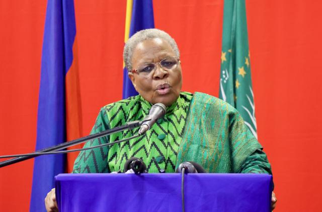 WINDHOEK, 05 December 2024 - President-elect Netumbo Nandi-Ndaitwah addresses the media and Swapo supporters at a media conference in Windhoek on Thursday. (Photo by: Linea Dishena) NAMPA