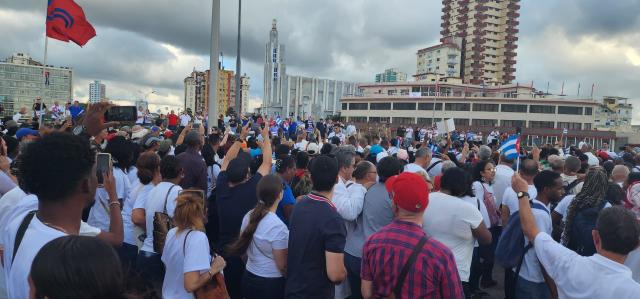 Thousands of Cubans held a march recently where they called for an end to the US blockade and Cuba’s removal from the list of states sponsoring terrorism. (Photo: Contributed)