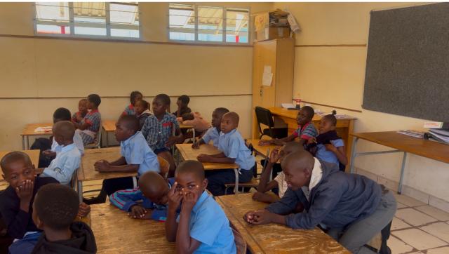 WINDHOEK, 13 January 2025 - Learners at Cuba Primary School in Windhoek will have to continue sharing facilities with Dr Abraham Iyambo PS for the foreseeable future as the construction of their own school is ongoing. (Photo by: Linea Dishena) NAMPA