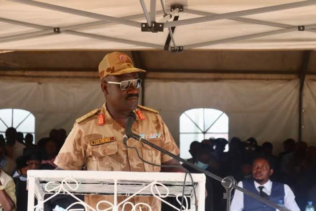 ONHELEIWA, 22 January 2024 - The Inspector-General of the Namibian Police Force Lieutenant General Joseph Shikongo speaking at the inauguration of the newly-built Onheleiwa Police Station in Omusati Region on Tuesday.  (Photo: Maria David)NAMPA