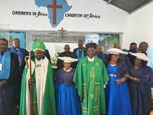 EPUKIRO, 22 January 2025 - Bishop Paulus Vetarera Kandjou of Church of Africa with members of his congregation (Photo: Contributed) NAMPA 