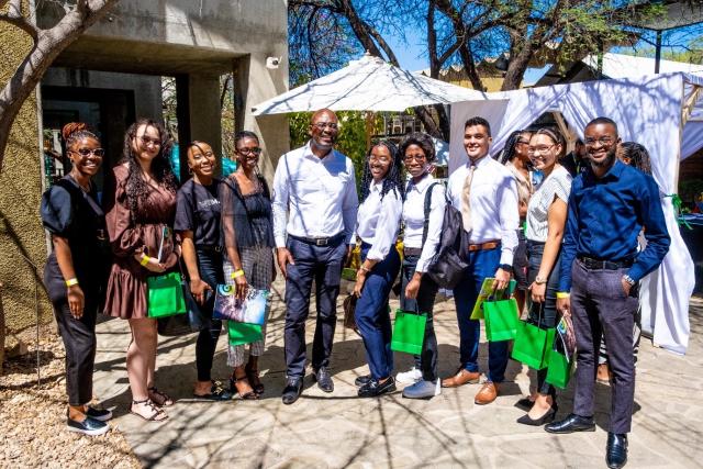 WINDHOEK, 22 January 2025 - Old Mutual Namibia’s Group Chief Executive Officer, Tassius Chigariro, alongside attendees of the 2024 inaugural Youth Indaba. (Photo: contributed) NAMPA 