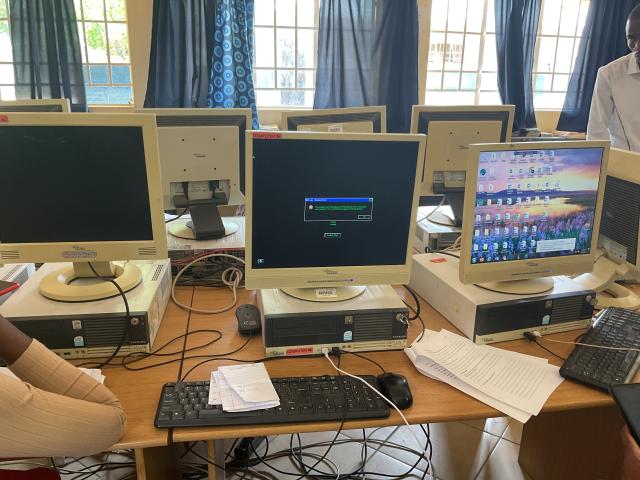 RUNDU, 21 January 2025 - Out of eight computers at Shambyu Senior Secondary School, only two are functional. (Photo by: Sawi Hausiku) NAMPA