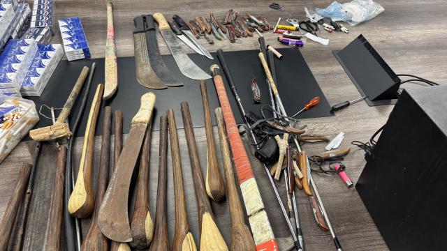 WALVIS BAY, 31 January 2025 - Some of the weapons confiscated by the police in Erongo during a two-week operation at Walvis Bay. (Photo by: Isabel Bento) NAMPA