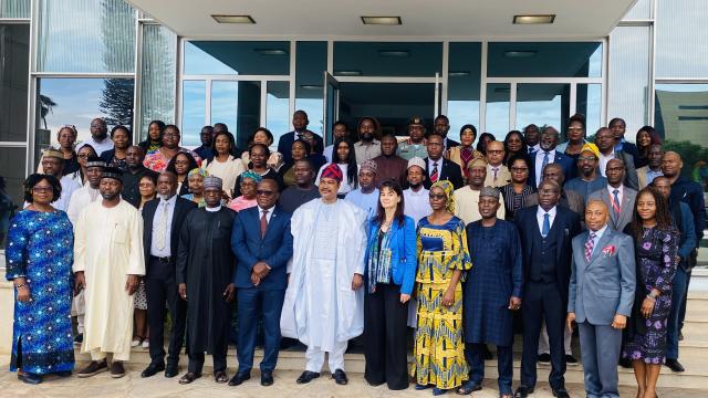  WINDHOEK, 05 January 2025 - Namibian and Nigerian delegates pictured in front of the Office of the Prime Minister to attend the fifth Nigeria Joint Permanent Commission of Cooperation (JPCC) that is being hosted in Namibia for the first time in 14 years. 
(Photo by Ester Hakaala) NAMPA


