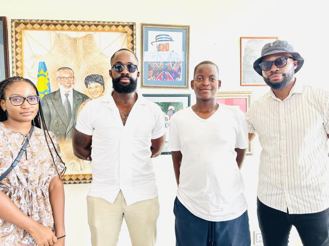 WINDHOEK, 09 February (NAMPA)- Founding Father Sam Nujoma’s grand children, Nelago Imbili, Prince Nujoma, Damian Andjaba and Hafeni Nujoma. (Photo by: Eba Kandovazu)