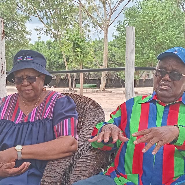 OKANGHUDI, 11 February 2025 - Former President Hifikepunye Pohamba and Madam Penehupifo Pohamba at their homestead at Okandghudi village in the Ohangwena Region. (Photo: Maria David)NAMPA