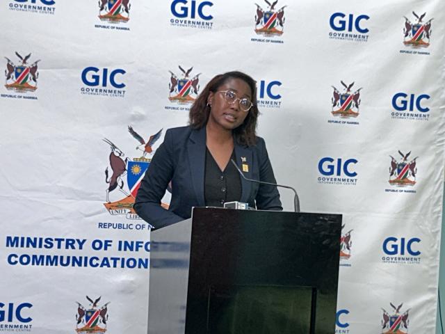 WINDHOEK, 18 February 2025 - Minister of ICT, Emma Theofelus during a press briefing on Tuesday in Windhoek. (Photo by: Chelva Wells) NAMPA