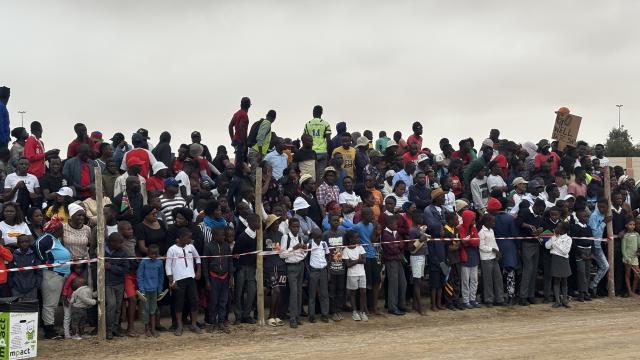 WALVIS BAY, 25 February 2025 - Crowds of mourners gathered at the Kuisebmond stadium to mourn and celebrate the life of the late founding president Sam Nujoma, who passed away this month. (Photo by: Isabel Bento) NAMPA