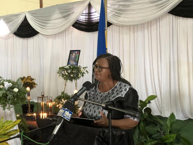 NKURENKURU, 25 February 2025- Kavango West Governor Sirkka Ausiku at late Founding President Sam Nujoma memorial service in Nkurenkuru.
(photo by: Lylie Joel)
NAMPA