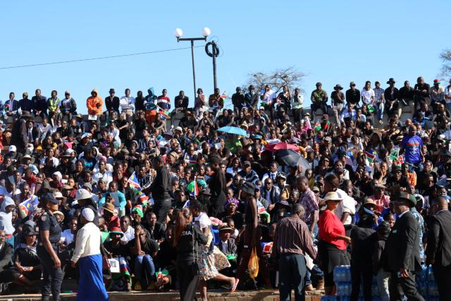 WINDHOEK, 01 March 2025 - Namibians have flocked to Heroes’ Acre to witness the burial of Founding President Sam Nujoma. (Photo by: Linea Dishena) NAMPA 