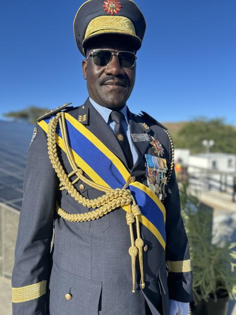 WINDHOEK, 01 March 2025 - Namibian Police Force (NamPol) Inspector General, Lieutenant General Joseph Shikongo pictured at Heroes Acre ahead of the burial of Founding President Sam Nujoma. (Photo by: Eba Kandovazu) NAMPA