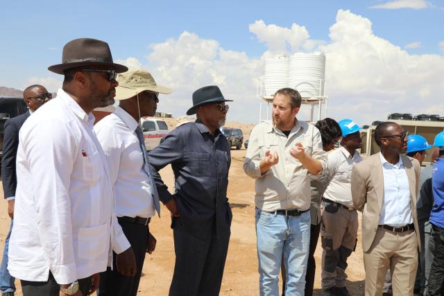 WINDHOEK, 07 MAR (NAMPA)- President Nangolo Mbumba visiting HyIron-Oshivela. (Photo contributed)