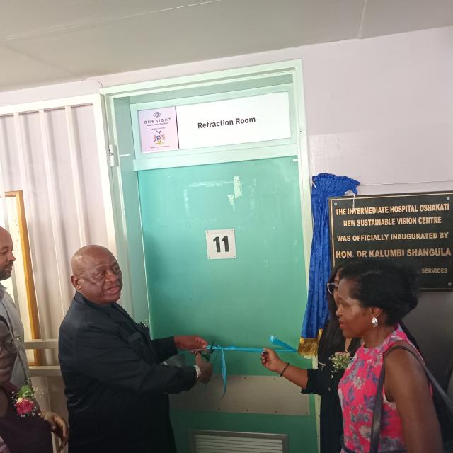 OSHAKATI, 10 March 2025 - Minister of Health and Social Service Kalumbi Shangula officially inaugurated the first of its kind sustainable vision centre. (Photo: Maria David)NAMPA