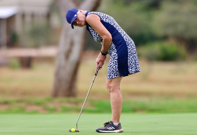 WINDHOEK, 11 March 2025 - Female golfers while in action during the sixth edition and round one of the Nedbank for Good Series at Omeya Golf Club, outside Windhoek. The series attracted over 106 players with 26 of them compelting in the senior ladies and juniors category. (Photo by: Hesron Kapanga) NAMPA