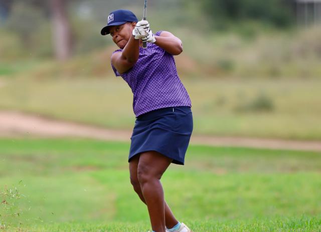 WINDHOEK, 11 March 2025 - Female golfers while in action during the sixth edition and round one of the Nedbank for Good Series at Omeya Golf Club, outside Windhoek. The series attracted over 106 players with 26 of them compelting in the senior ladies and juniors category. (Photo by: Hesron Kapanga) NAMPA