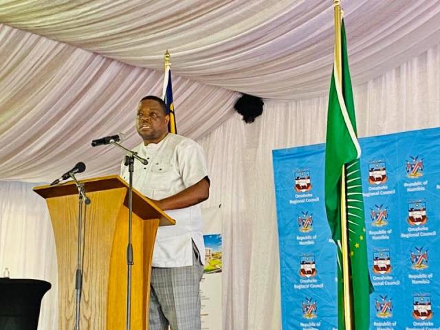 GOBABIS, 11 March 2025 - Ignatius Kariseb,  the chairperson of the Omaheke Regional Council speaking at Education summit (Photo: Contributed) NAMPA 