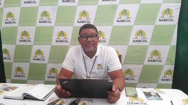 OUTJO, 11 MARCH 2025- Marketing and communication officer at Namcol, Freddy Kaukungua, pictured here at the kunene regional career fair at Outjo (Photo: Dalene Kooper) NAMPA