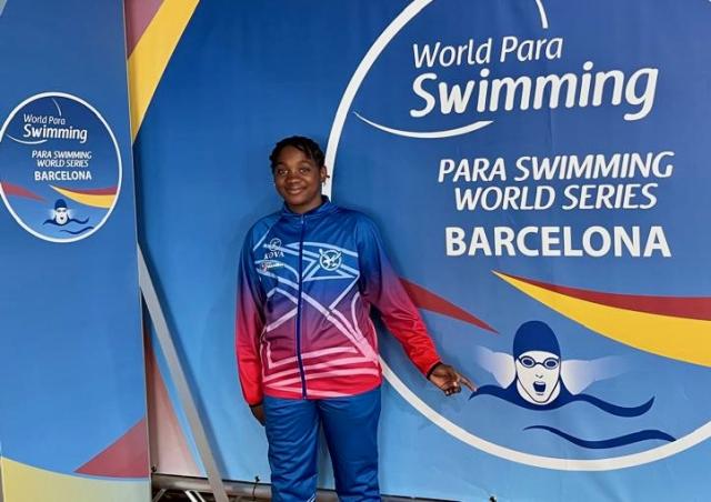 WINDHOEK, 18 March 2025 – Namibia Paralympic Committee (NPC) junior swimmer Keila de Oliveira poses for a picture ahead of her international debut at the 2025 Para Swimming World Series in Barcelona, Spain. The Para Swimming World Series in Barcelona is scheduled from 20 to 23 March 2025, with the Namibian swimmer heating the water on Thursday. (Photo: contributed) NAMPA
