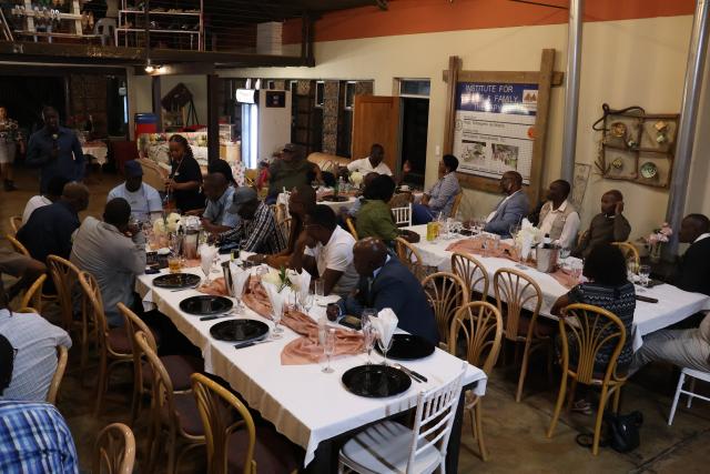 OTJIWARONGO, 18 March 2025 - A farewell dinner was held for Otjozondjupa Governor James Uerikua, Otjozondjupa Regional Council Chairperson Marlayn Mbakera and Grootfontein Constituency Councillor Elder Filipe on Tuesday. (Photo by: Mulisa Simiyasa) NAMPA