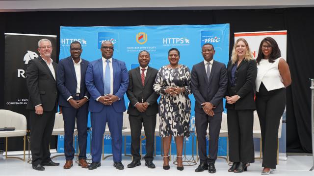 WINDHOEK, 19 March 2025 - Representatives of the Namibia University of Science and Technology (NUST), Mobile Telecommunications Limited (MTC), and the Namibia Investment and Finance Academy (NIFA), at the official launch of Namibia’s First Bloomberg Finance Lab in Windhoek. (Photo: Contributed) 