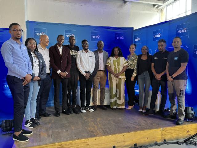 WINDHOEK, 19 March 2025 - Representatives of the Mobile Telecommunications Limited (MTC), and bursary recipients at the MTC Bursary Handover Ceremony on Wednesday in Windhoek. (Photo: Justina Shuumbwa) NAMPA 