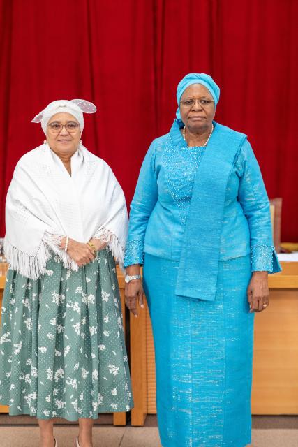 WINDHOEK, 22 March 2025 - President Netumbo Nandi-Ndaitwah (R) pictured with Vice President Lucia Witbooi at State House (Photo: Contributed)