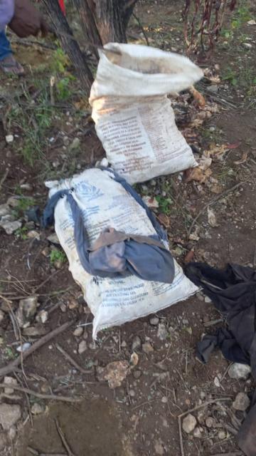 OUTJO, 03 April 2025 - Sacks filled with biltong were found at the scene where cattle were slaughtered in the Outjo District. (Photo: Contributed)