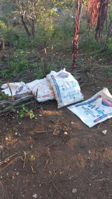 OUTJO, 03 APRIL 2025 - Sacks containing biltong of stolen cattle in the Outjo district (Photo: Contributed) NAMPA 