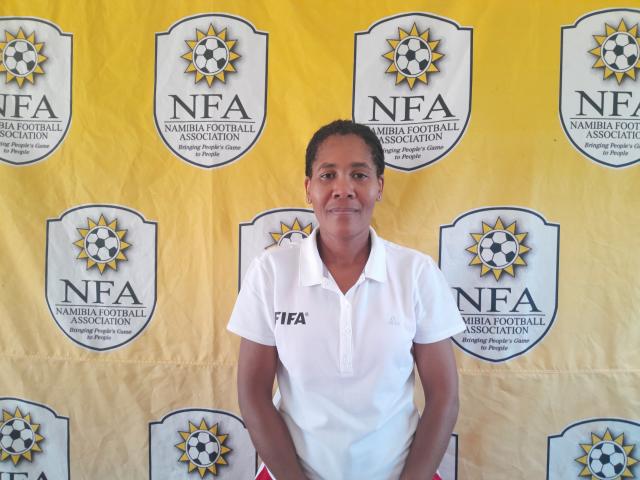 OUTJO, 15 APRIL 2025 - Eveline !Noreses, one of the instructors conducting the NFA introductory coaching course in Outjo. (Photo: Dalene Kooper) NAMPA