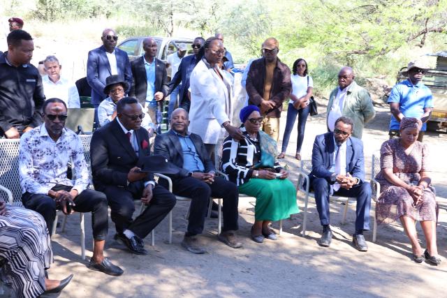 OKAHANDJA, 27 April 2025 - President Netumbo Nandi-Ndaitwah (in green), consoles family members of Beyonce !Kharuxas at Okahandja on Sunday afternoon. (Photo by: Mulisa Simiyasa) NAMPA