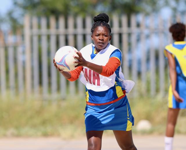 RIETFONTEIN, 04 May 2025 - A player while in action during the 2025 Namibian Deaf Sports Federation (NDSF) National Games, that were held at the National Youth Service Centre in Rietfontein, Otjozondjupa Region. (Photo by: Hesron Kapanga) NAMPA