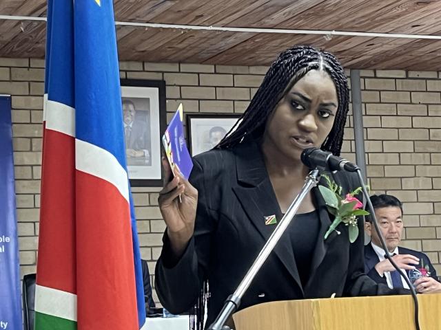  WINDHOEK, 08 May 2025 - The Minister of Health and Social Services, Esperance Luvindao at the National Commemoration of the World Hand Hygiene Day in Windhoek. (Photo by: Justina Shuumbwa) NAMPA