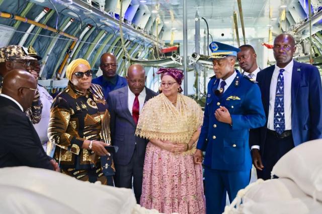 WINDHOEK, 08 May 2025 - President Netumbo Nandi-Ndaitwah inspected military aircraft (Photo: Contributed) NAMPA 