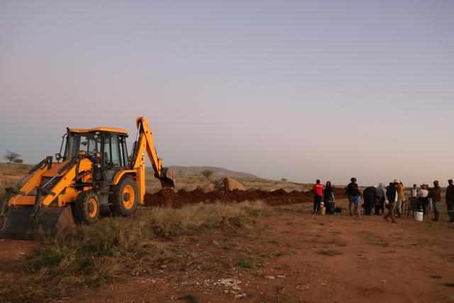 OTJIWARONGO, 08 May 2025 - Members of the Shack Dwellers Federation of Namibia (SDFN) in Otjiwarongo have officially commenced land servicing activities in Extension 14 in Orwetoveni. (Photo by: Mulisa Simiyasa) NAMPA