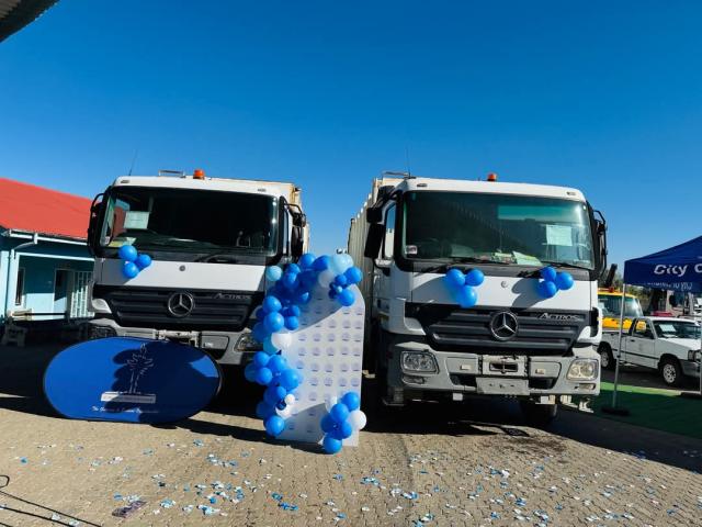 KHORIXAS, 09 May 2025- The City of Windhoek donated their old fleet to various sister local authorities across Namibia. (Photo: Contributed) NAMPA