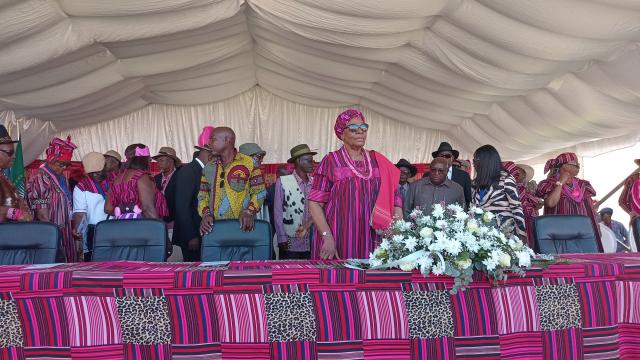 OMHEDI, 10 May 2025 - President Netumbo Nandi-Ndaitwah and other dignitaries during the Omagongo Festival at Omhedi Palace in the Oukwanyama Traditional Authority on Saturday.  (Photo: Maria David) NAMPA