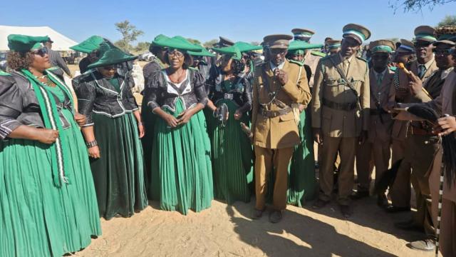 OKAHANDJA, 12 May 2025 - Members of the Ovambanderu Traditional Authority are irked by the denial of an official funeral to Senior Councillor, Gerson Kunomundu Katjirua, who was buried at the Ovambanderu Heroes' Acre in Okahandja on Sunday. (Photo: Zebaldt Ngaruka) NAMPA 