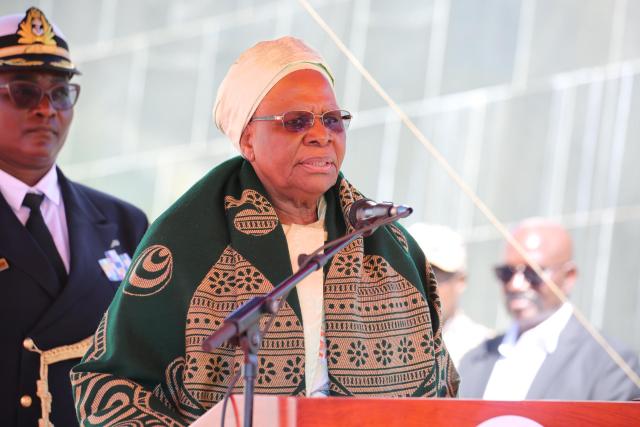 WINDHOEK, 12 May 2025 - President Netumbo Nandi-Ndaitwah speaking at the tree planting ceremony in honour of  President Sam Shafiishuna Nujoma birthday celebration at Heroes’ Acre. (Photo: Contributed. 