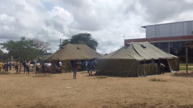 RUNDU, 13 May 2025 - The Dr Herbert Diaz Ndango Secondary School which started out in tents. (Photo Contributed) NAMPA