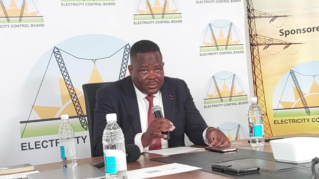 WINDHOEK, 13 May 2025 - Electricity Control Board (ECB) CEO Robert Kahimise speaks on the Nampower bulk tariff increment for the 2025/2026 financial period. (Photo by: Ali Negumbo) NAMPA
